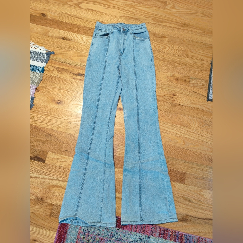 Women's Light Blue Flared Jeans